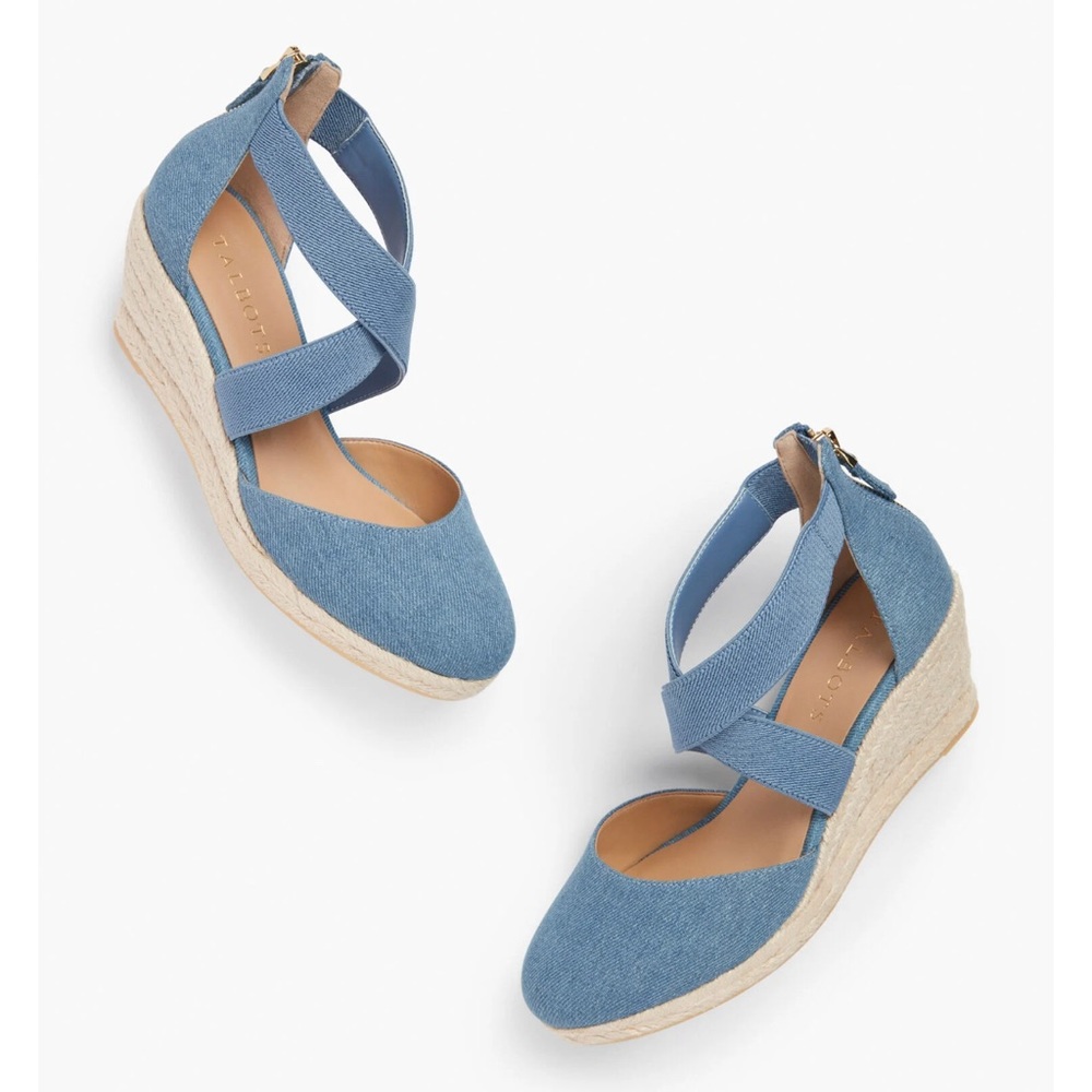 Talbots LYNDSAY D'ORSAY ESPADRILLE WEDGES - DENIM